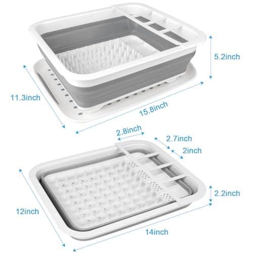 Portable Collapsible Dish Drying Rack with Drainboard for Kitchen Sink RV Accessories