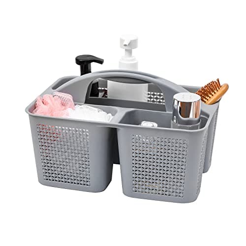 UUJOLY Black Portable Shower Caddy with Compartments for Bathroom and Kitchen