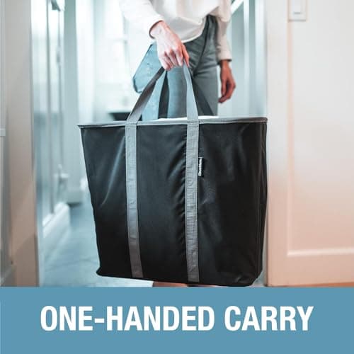 CleverMade Collapsible Laundry Caddy - 64L Large Foldable Basket with Pop-Up Frame and Carry Handles
