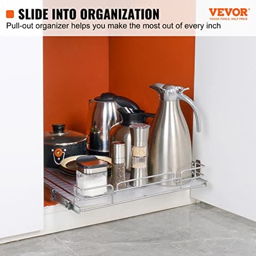 VEVOR Heavy Duty Chrome-Plated Steel Pull Out Cabinet Organizer 16x22