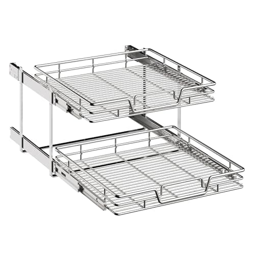 2-Tier Kitchen Cabinet Pull-Out Shelf and Drawer Organizer for Pantry Storage (Multiple Sizes Available: 22½ W x 21½)