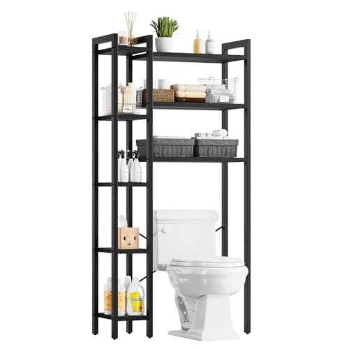 IRONCK Vintage Brown Over the Toilet Storage Organizer with 8-Tier Shelf