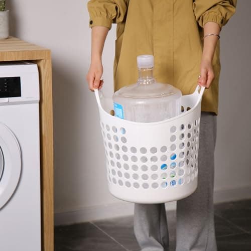 Suclain 3pcs Flexible Laundry Basket Set White Large Versatile for College Dorm Laundry Room