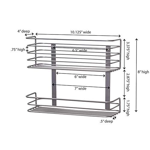 Double Basket Cabinet Organizer for Solid Doors or Walls | Household Essentials 1228-1
