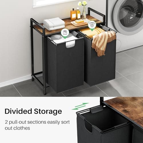 2x11.8 Gallon Laundry Hamper with Topsort Shelf