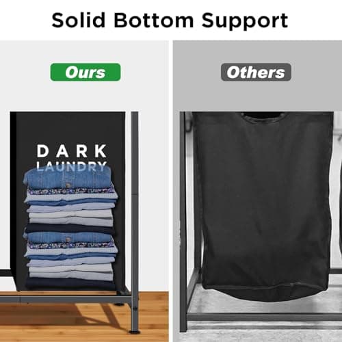Ollieroo 3-Section Rolling Laundry Sorter with Shelf & Bags