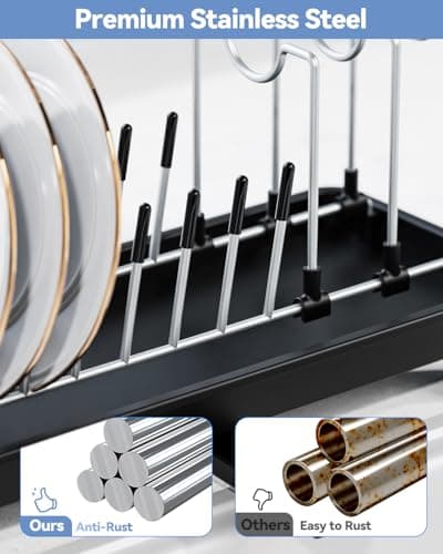 Stainless Steel Small Dish Drying Rack with Cutlery Holder