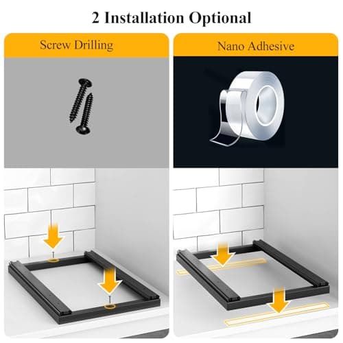 Nieifi Black Under Sink Cabinet Organizer, 2 Pack Pull-Out Shelves, Kitchen Storage
