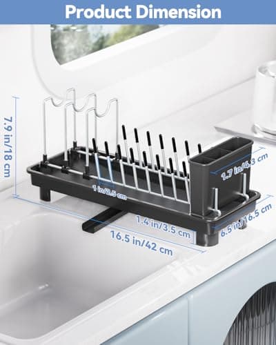 Stainless Steel Small Dish Drying Rack with Cutlery Holder