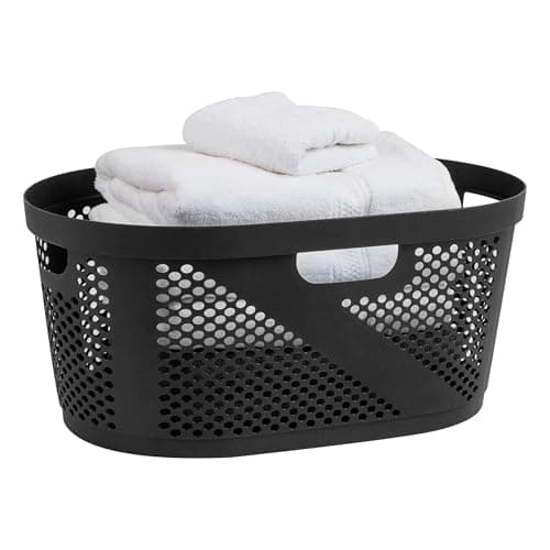 Mind Reader 40L Black Ventilated Laundry Basket, Set of 2