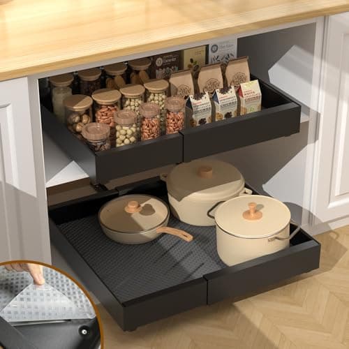 16.5" Deep Heavy Duty Pull Out Drawers for Kitchen Cabinets & More