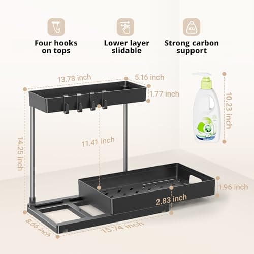 Under Sink Organizer 2-Pack for Bathroom and Kitchen Storage