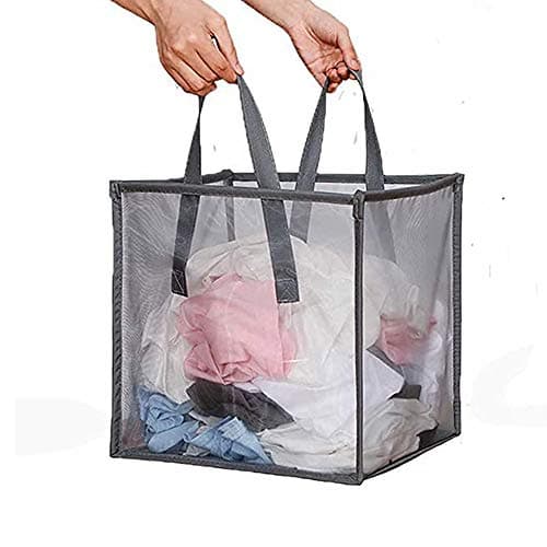 Pop Up Laundry Baskets - Mesh Collapsible Storage with Handle, Great for Kids Room & Travel