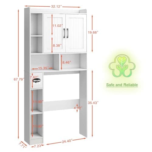 Bathroom Space-Saving Toilet Cabinet with Barn Door
