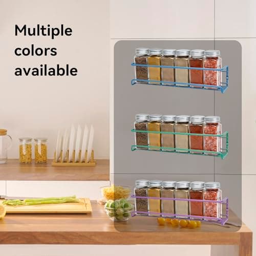 Snailhouse Green Wall Mount Spice Rack Organizer 2 Pack Cabinet Door Storage