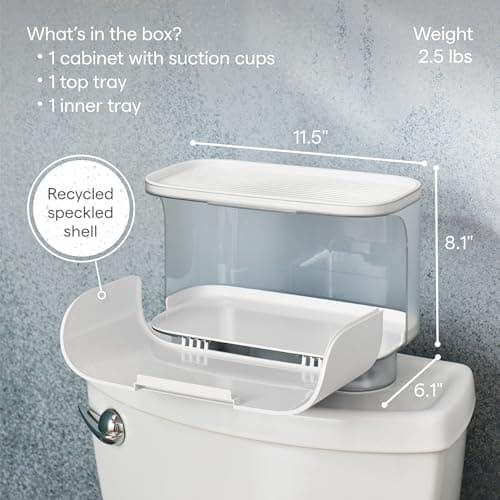 YouCopia Hideaway Toilet Cabinet for Paper Rolls, Wipes & Accessories