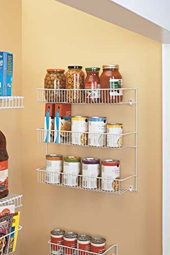 ClosetMaid 18-Inch Wide 3-Tier Wall Mount Metal Spice Rack, White