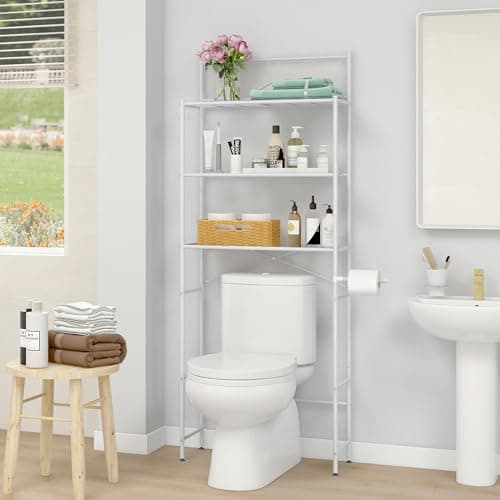 MallBoo White Over-The-Toilet 3-Tier Storage Rack