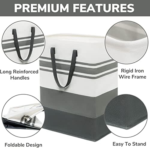 Goodpick 2-Pack 75L Tall Laundry Hamper Organizer, Grey