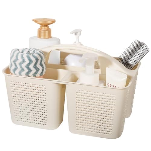 UUJOLY Black Portable Shower Caddy with Compartments for Bathroom and Kitchen