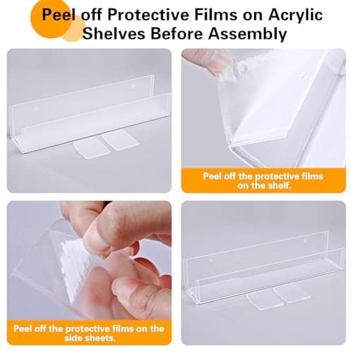 Acrylic Spice Rack Wall Mount for Kitchen and Bedroom