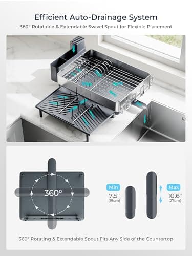 Large Stainless Steel Dish Drying Rack for Kitchen Counter