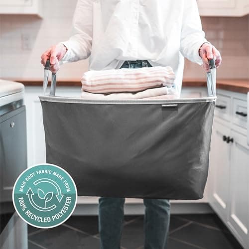 CleverMade Shadow Stone Gray 2-Pack 60L Foldable Laundry Hamper