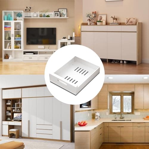 Telescopic Cabinet Organizer with Sliding Drawer Inserts (white, 30-1)