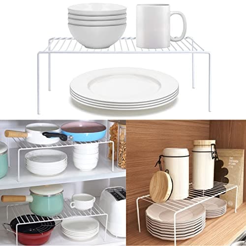 Rustproof Metal Wire Cabinet Organizer, Set of 2, Medium (13 x 9.4 inch) for Kitchen & Pantry Storage