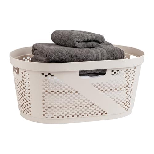Mind Reader 40L Black Ventilated Laundry Basket, Set of 2