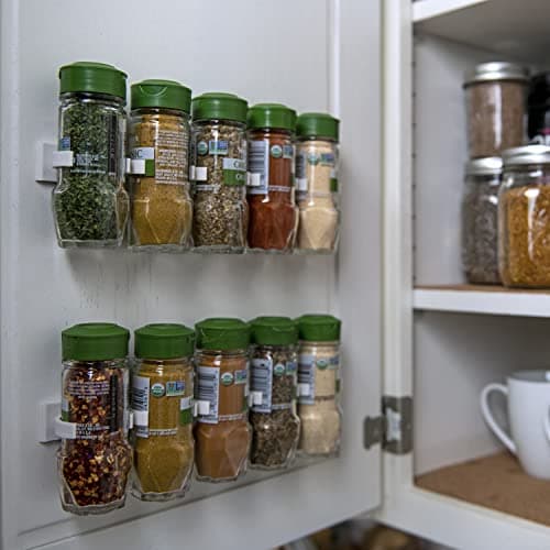 3M White Clip Strips for Cabinet Doors - Spice Organizer Holds 15 Jars