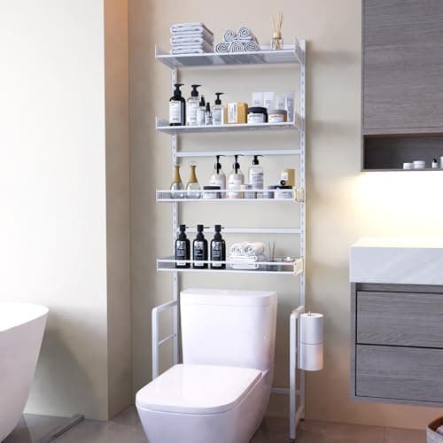 Tookomi 4-Tier Over Toilet Organizer, White