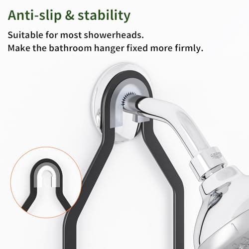 Fixwal Adjustable Height Black Shower Organizer with Hooks and Soap Holders