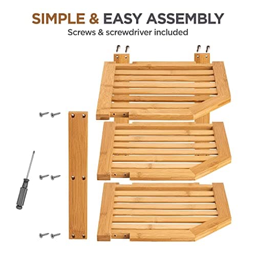 Bamboo Corner Cabinet Organizer Rack - Kitchen, Bathroom & Pantry Space Saver