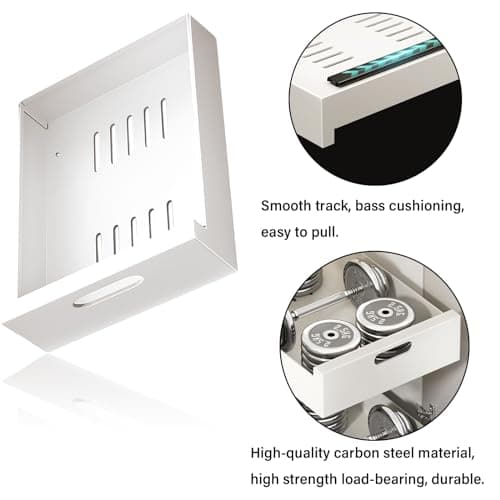 Telescopic Cabinet Organizer with Sliding Drawer Inserts (white, 30-1)