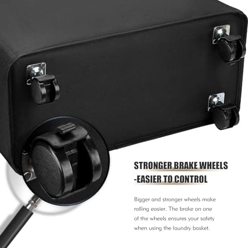 DOKEHOM 25-Inch Slim Collapsible Laundry Basket on Wheels (Black)