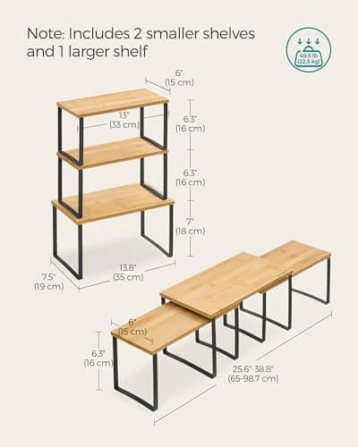 SONGMICS Expandable Kitchen Cabinet Organizer, UKCS014B01