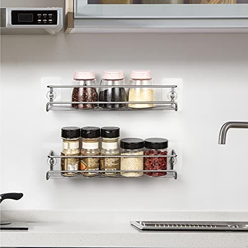 Lonian 2-Tier Spice Rack Storage for Kitchen Cabinets and Pantry Doors
