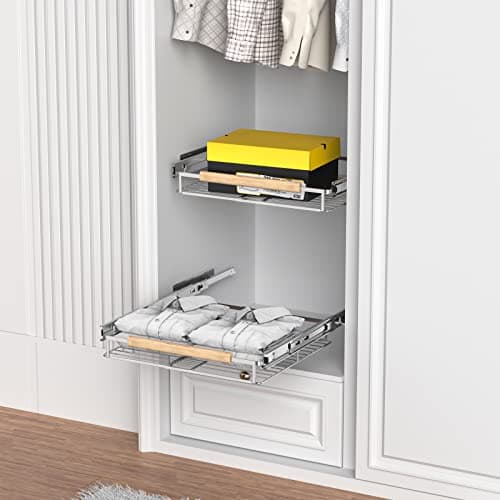 Under Sink Storage Basket Organizer Kitchen Bathroom Wardrobe, Opening Size 16.1-26.3