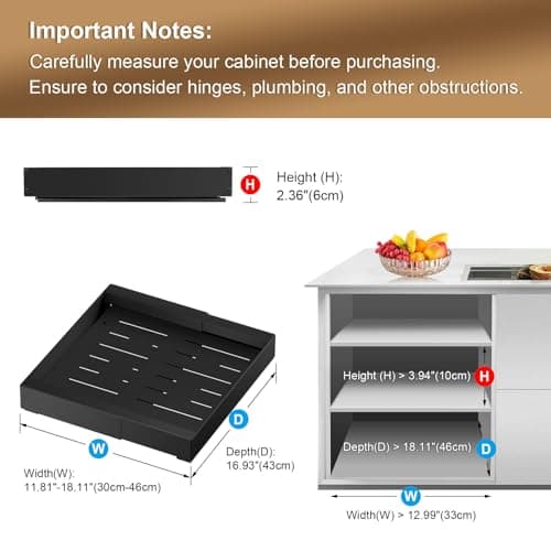 Expandable Pull Out Cabinet Organizer with Adhesive Shelves