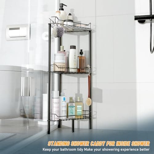 3-Tier Rustproof Black Bathroom Shower Caddy