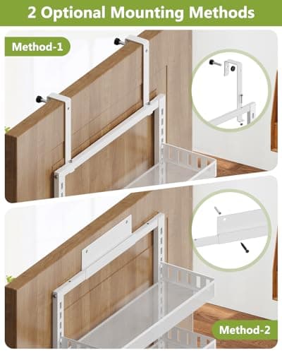 Over the Door Pantry Organizer, Large 8-Tier White Wall Mount Storage