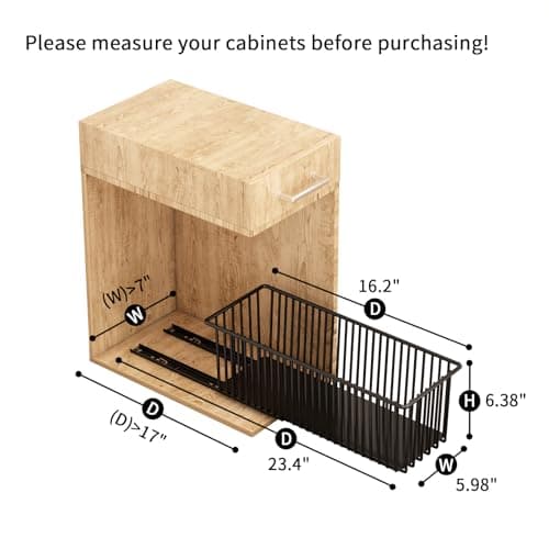 4 Pack Black Pull Out Basket Drawers for Kitchen & Bathroom Cabinets
