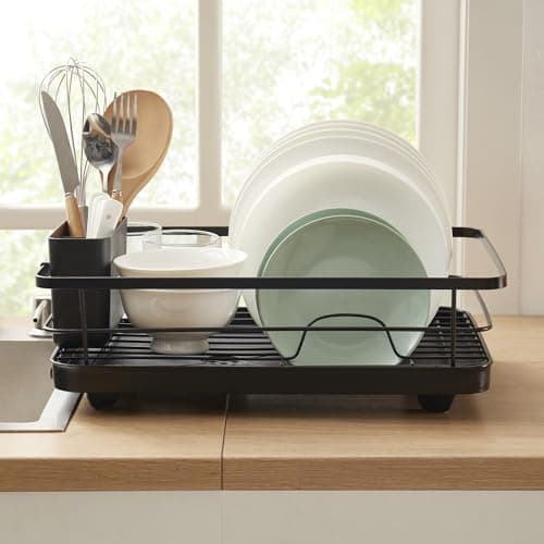 3-Piece Dish Drying Rack with Drainboard & Removable Holder for Kitchen Countertop