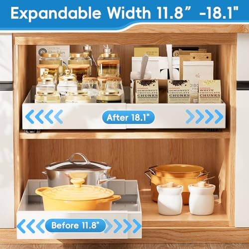 Adjustable Pullout Cabinet Organizer, 1Pack