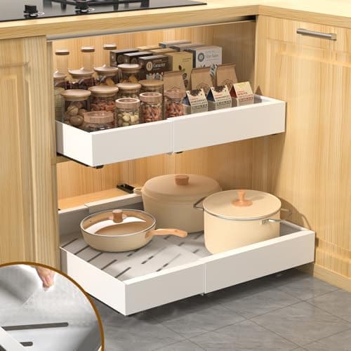 16.5" Deep Heavy Duty Pull Out Drawers for Kitchen Cabinets & More