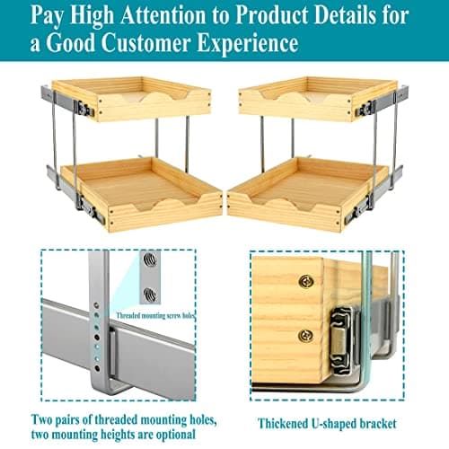 OCG 2-Tier Pull-Out Drawers for Kitchen Cabinets