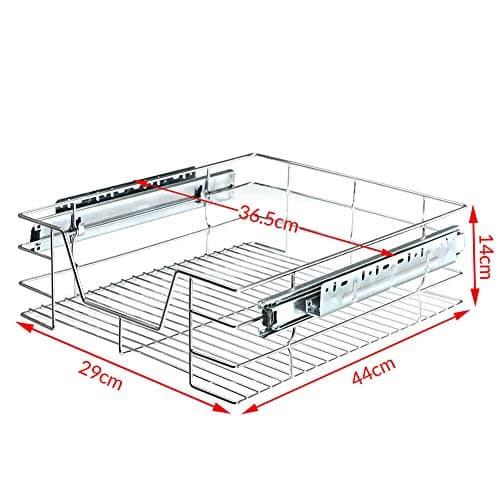 Telescopic Kitchen Drawer with Removable Shelf and Stainless Steel Rail