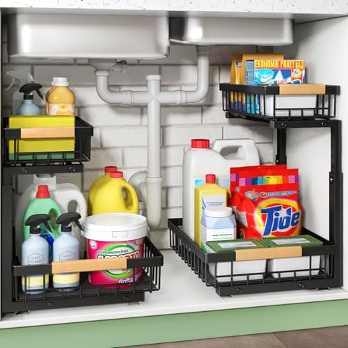 Under Sink 2-Tier Cabinet Organizer for Kitchen and Bathroom