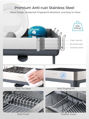 Large Stainless Steel Dish Drying Rack for Kitchen Counter